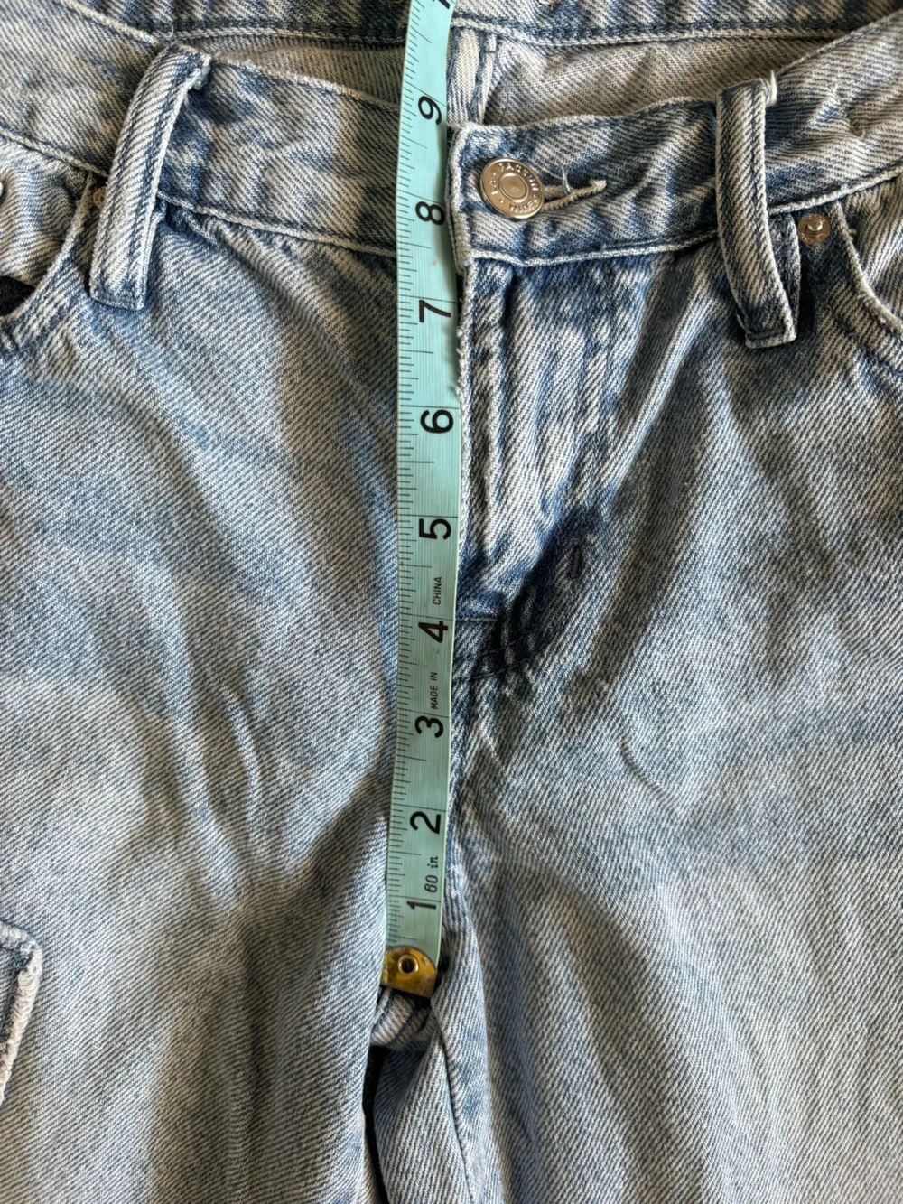 Casey low rise baggy Jeans with Embroidered Bow Detail